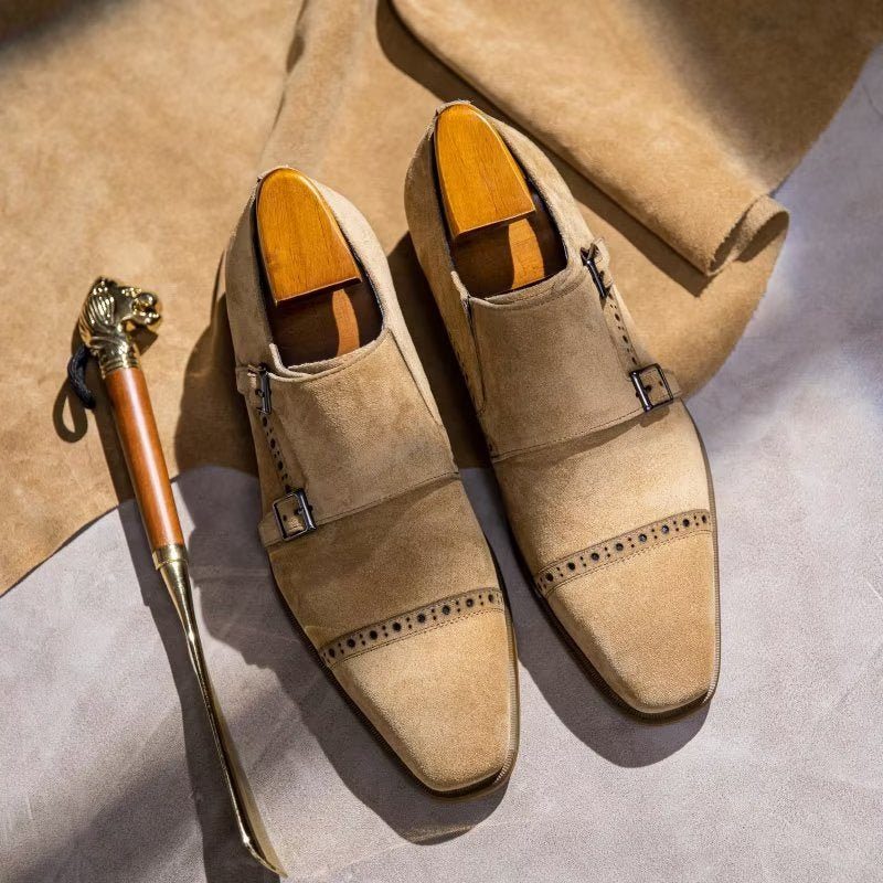 Formell Skor Herr Chic Spänne Stängning Monkstraps Klänning - Beige