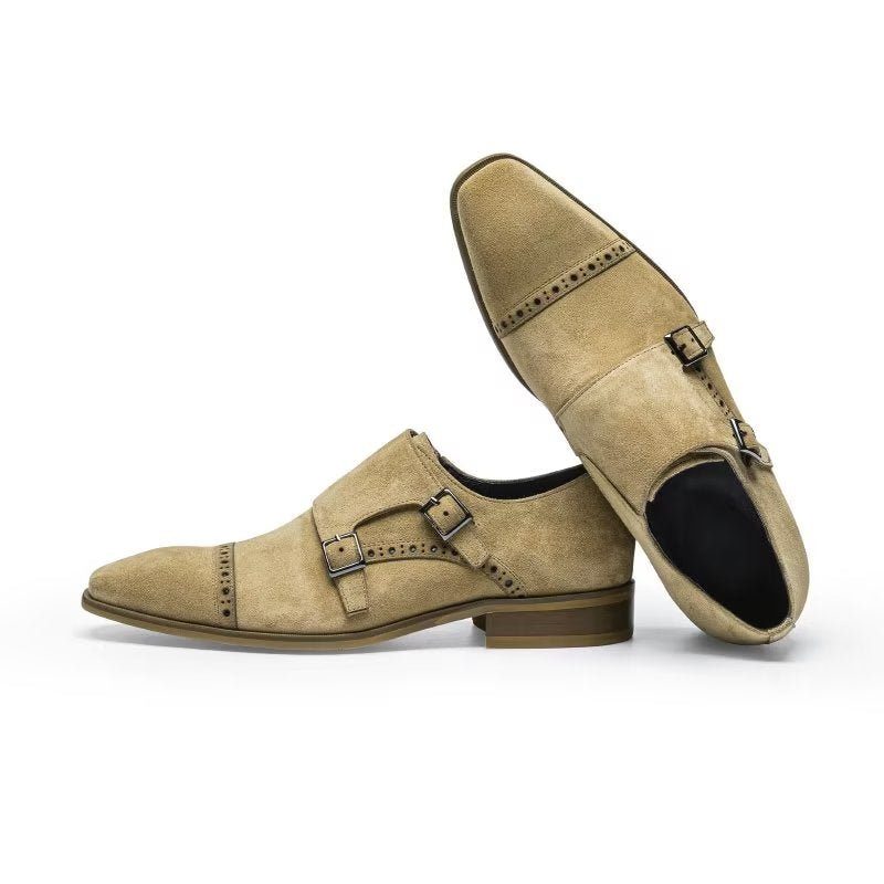 Formell Skor Herr Chic Spänne Stängning Monkstraps Klänning - Beige