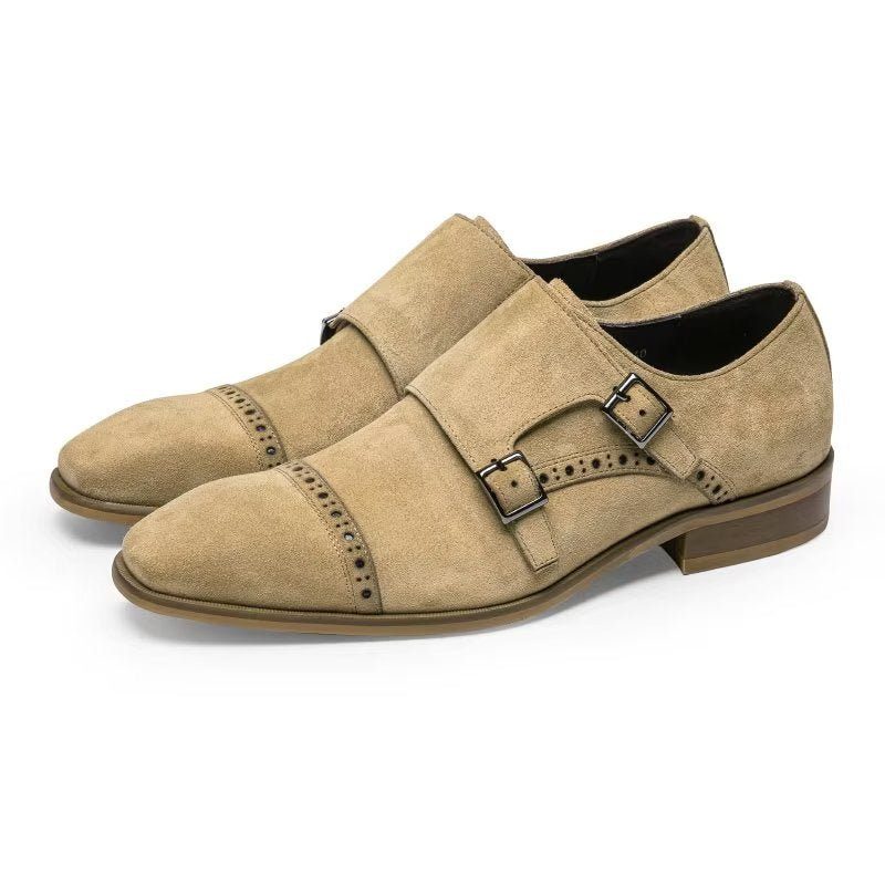 Formell Skor Herr Chic Spänne Stängning Monkstraps Klänning - Beige