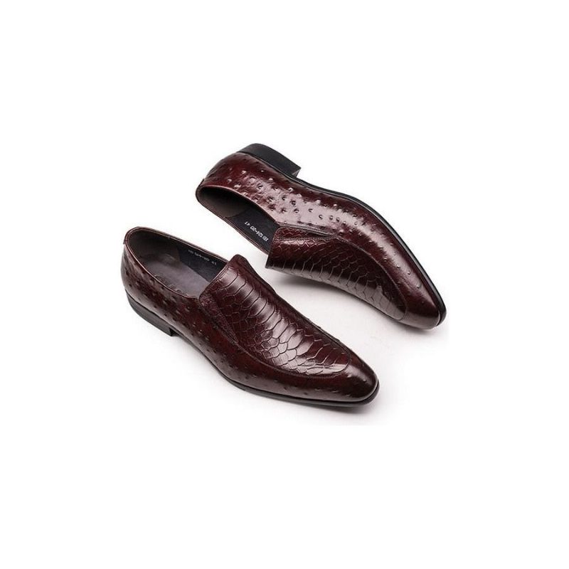 Formell Skor Herr Croc Texture Läder Slip-on Oxford Brogues - Rött