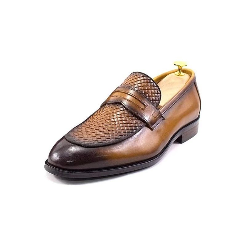 Formell Skor Herr Elegant Klassiskt Läder Brogue Slip-ons