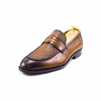 Formell Skor Herr Elegant Klassiskt Läder Brogue Slip-ons