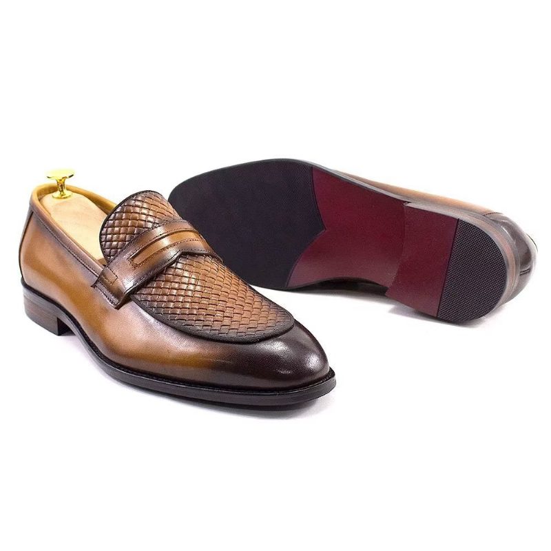 Formell Skor Herr Elegant Klassiskt Läder Brogue Slip-ons - Brun