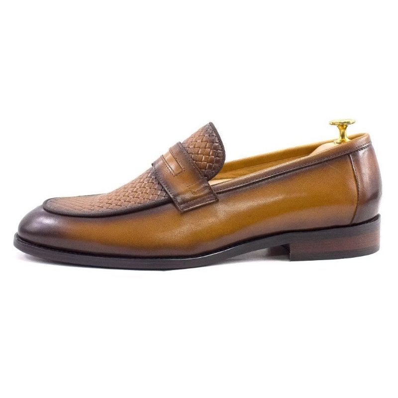 Formell Skor Herr Elegant Klassiskt Läder Brogue Slip-ons - Brun