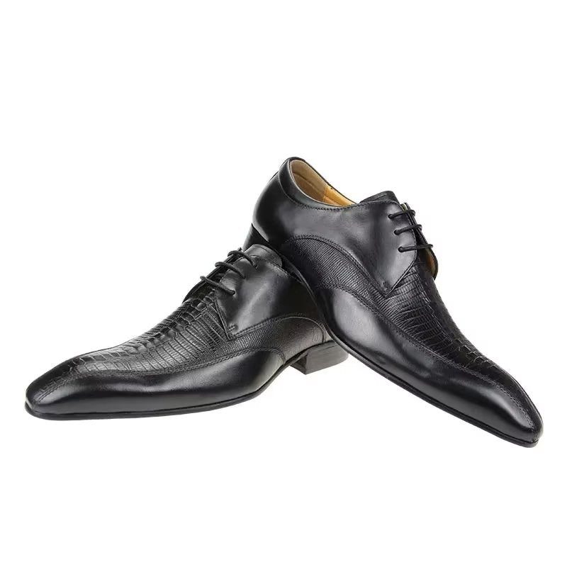 Formell Skor Herr Elegant Krokodilläder Lyx Brogue Oxford - Svart