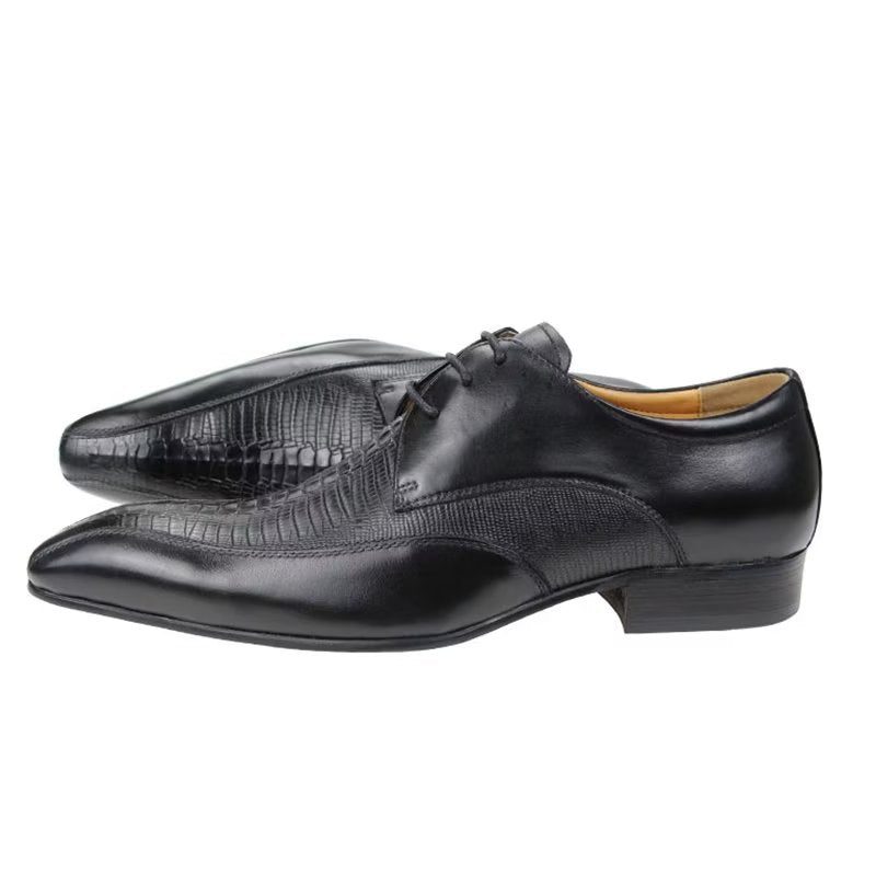 Formell Skor Herr Elegant Krokodilläder Lyx Brogue Oxford - Svart