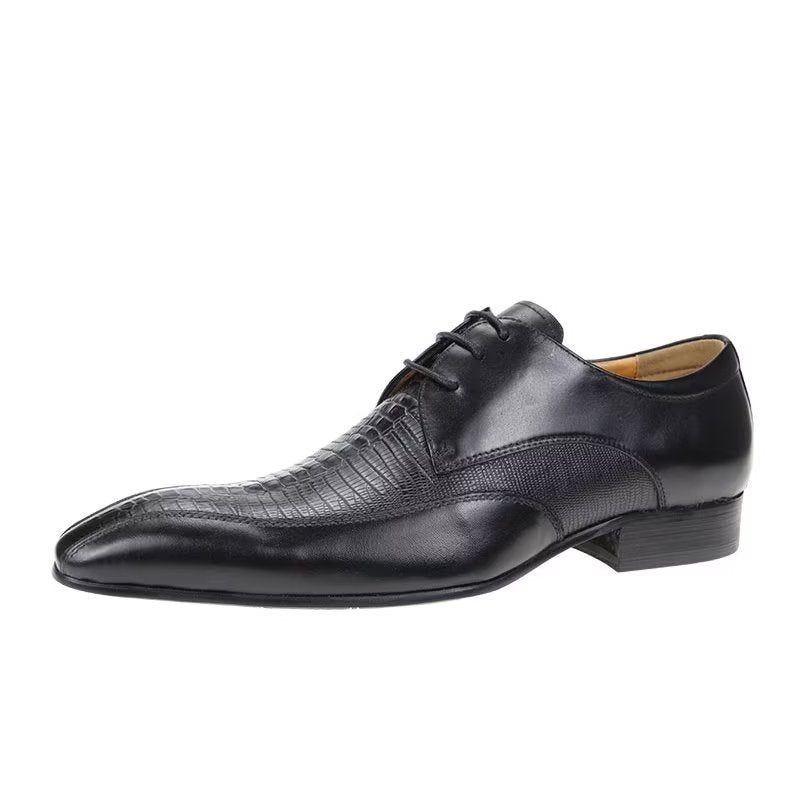 Formell Skor Herr Elegant Krokodilläder Lyx Brogue Oxford - Svart