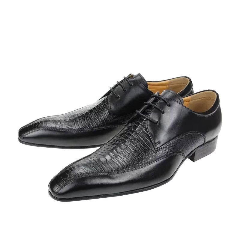 Formell Skor Herr Elegant Krokodilläder Lyx Brogue Oxford - Svart