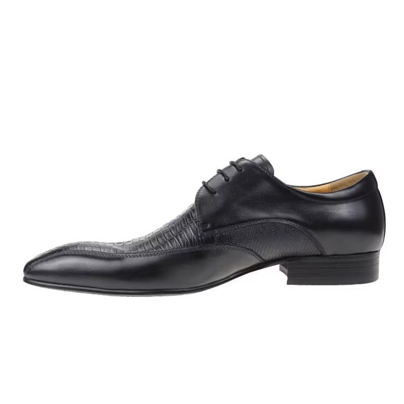 Formell Skor Herr Elegant Krokodilläder Lyx Brogue Oxford - Svart