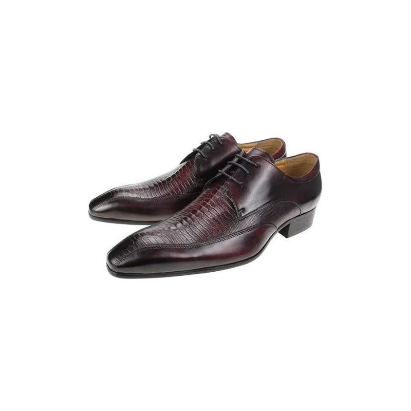 Formell Skor Herr Elegant Krokodilläder Lyx Brogue Oxford - Rött