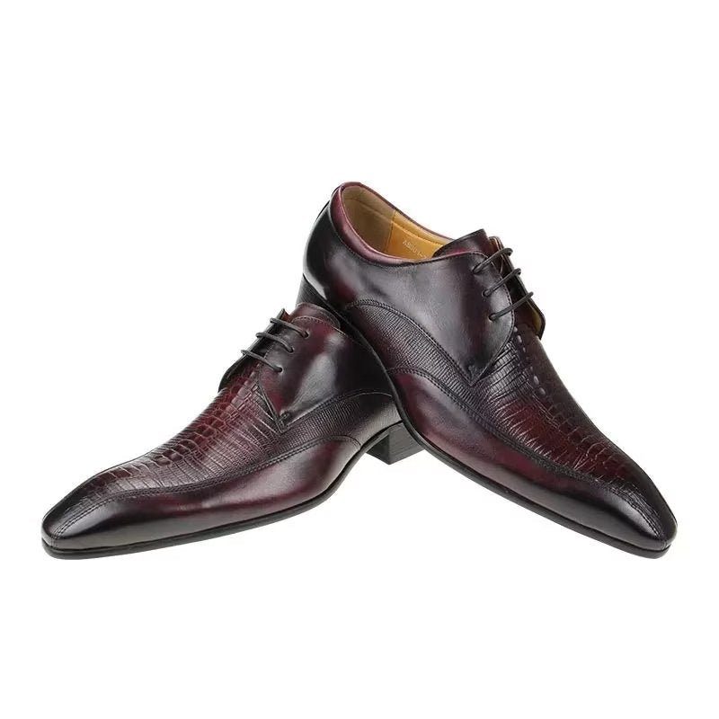 Formell Skor Herr Elegant Krokodilläder Lyx Brogue Oxford - Rött