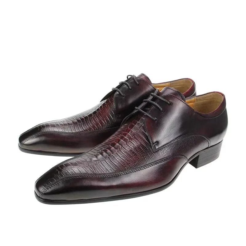 Formell Skor Herr Elegant Krokodilläder Lyx Brogue Oxford - Rött