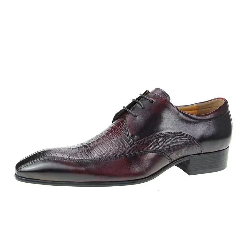 Formell Skor Herr Elegant Krokodilläder Lyx Brogue Oxford - Rött