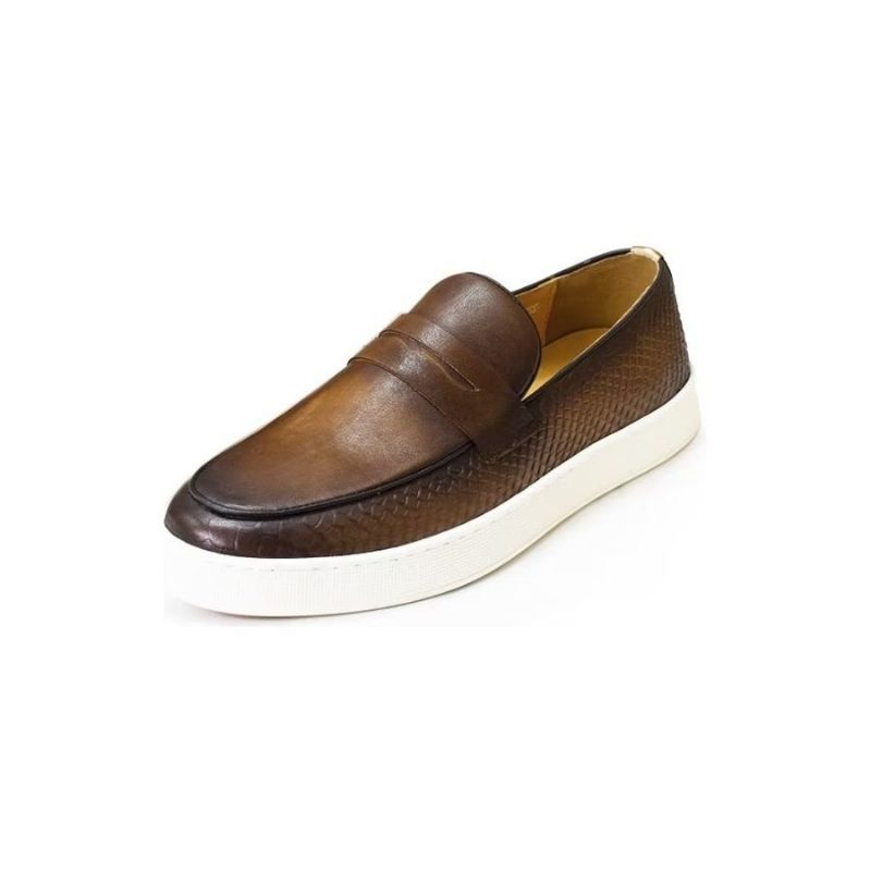 Formell Skor Herr Elegant Läderplattform Slip On Brogue-skor