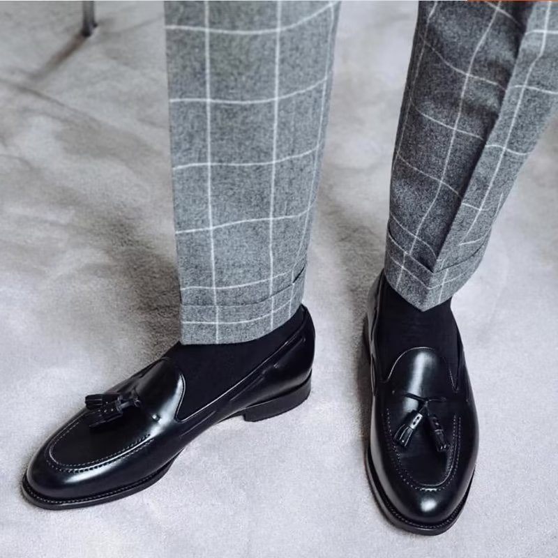 Formell Skor Herr Elegant Tofs Brogue-stil Oxford-läderskor - Svart