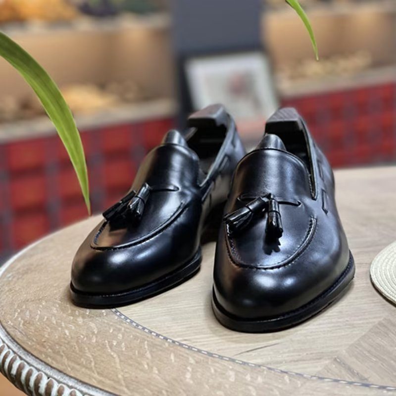 Formell Skor Herr Elegant Tofs Brogue-stil Oxford-läderskor - Svart