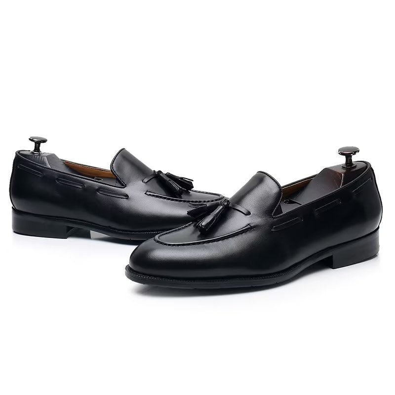 Formell Skor Herr Elegant Tofs Brogue-stil Oxford-läderskor - Svart