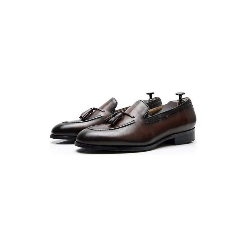 Formell Skor Herr Elegant Tofs Brogue-stil Oxford-läderskor - Kaffe