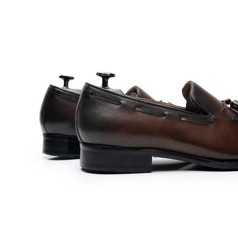 Formell Skor Herr Elegant Tofs Brogue-stil Oxford-läderskor - Kaffe