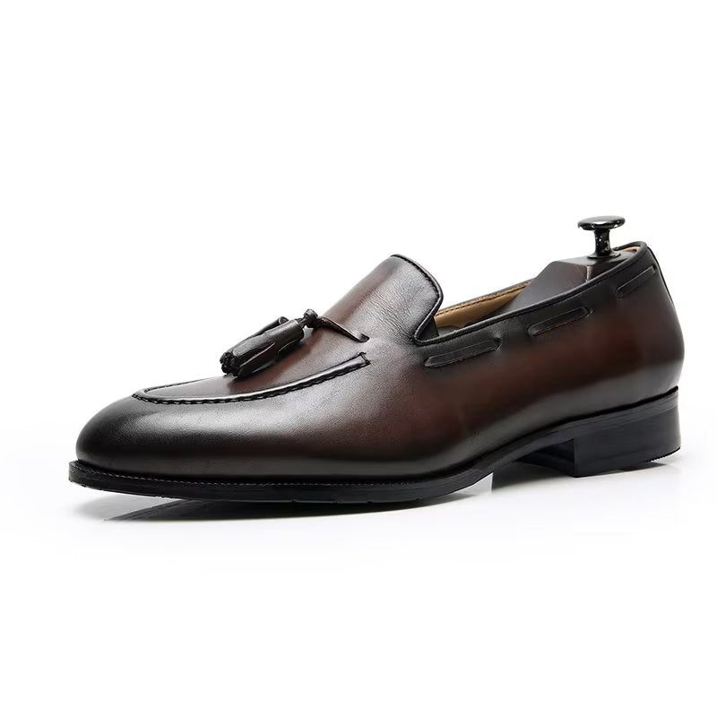 Formell Skor Herr Elegant Tofs Brogue-stil Oxford-läderskor - Kaffe