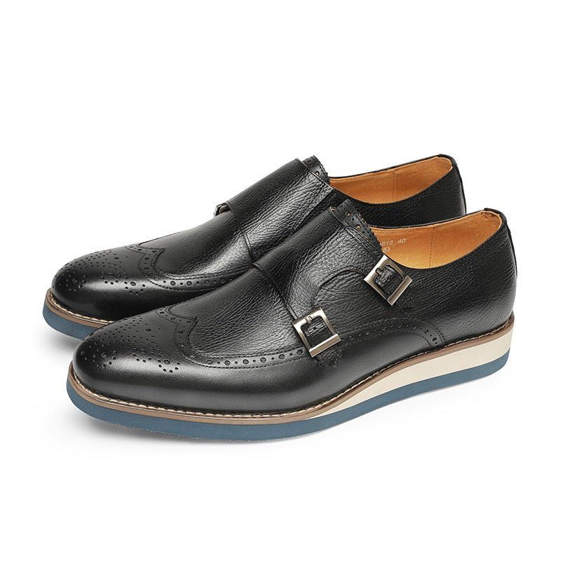 Formell Skor Herr Exotisk Textur Wingtip Platform Loafers - Svart