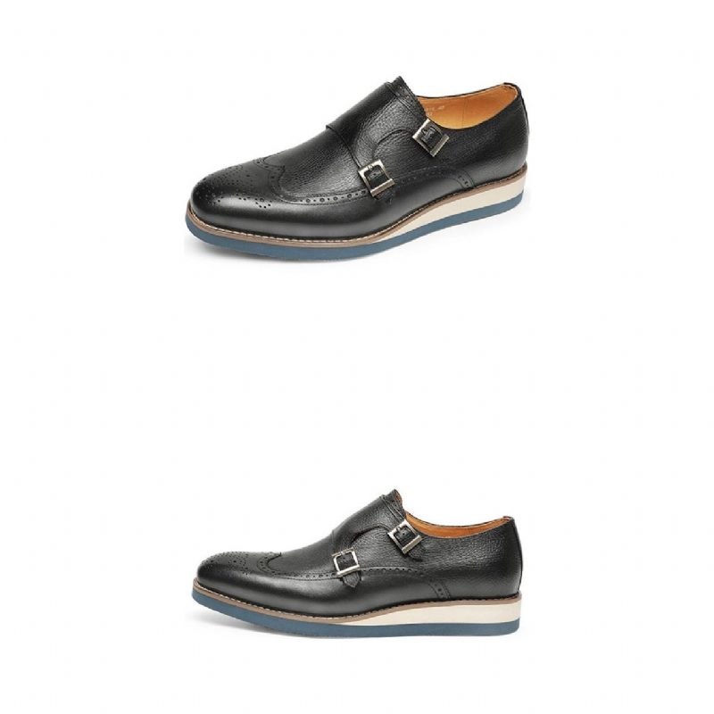 Formell Skor Herr Exotisk Textur Wingtip Platform Loafers - Svart