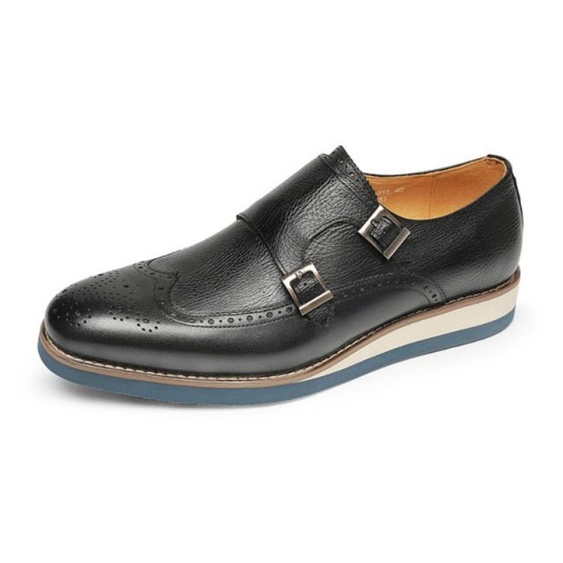 Formell Skor Herr Exotisk Textur Wingtip Platform Loafers - Svart