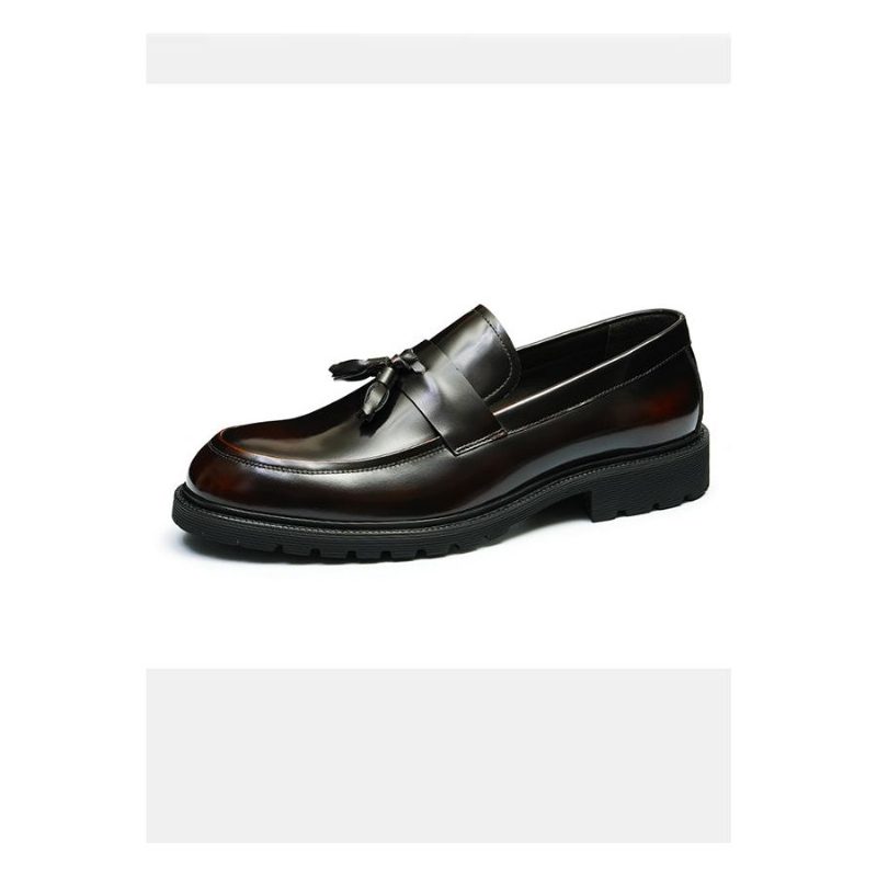 Formell Skor Herr Klassiska Slip-on Tofs Loafers - Vinröd