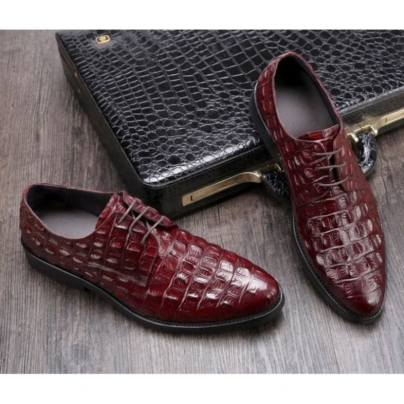 Formell Skor Herr Lyxpräglat Läder Oxford Brogues - Rött