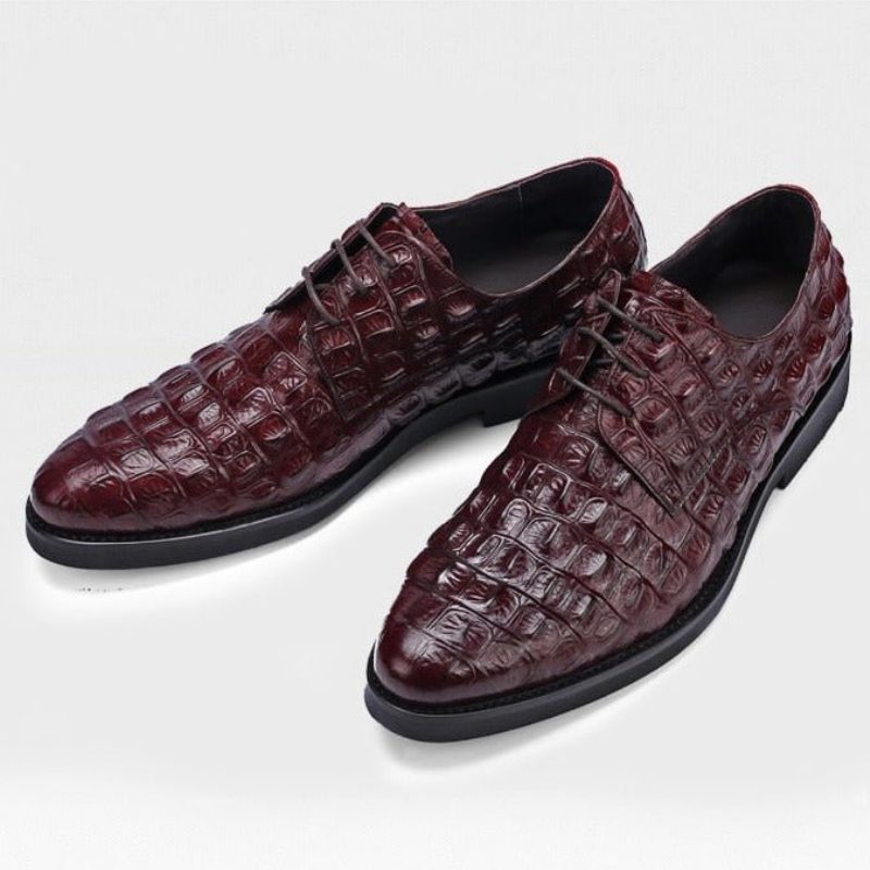 Formell Skor Herr Lyxpräglat Läder Oxford Brogues - Rött