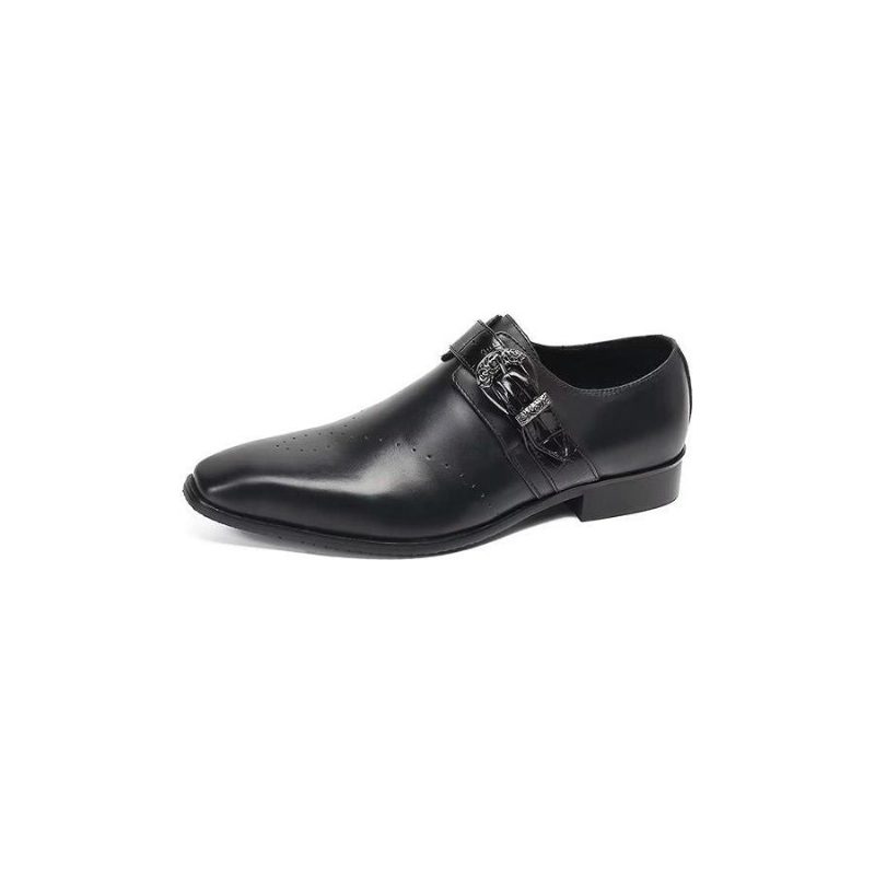 Formell Skor Herr Monkstraps Elegant Slip-ons Med Äkta Läder