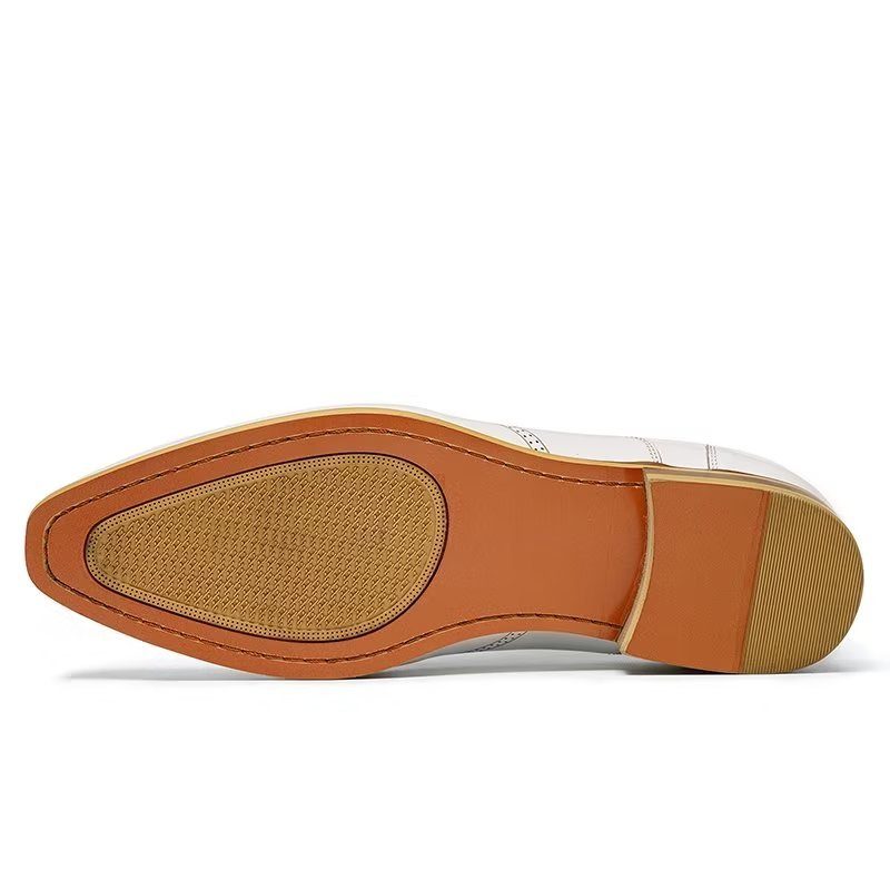 Formell Skor Herr Präglade Elegans Slip-on Square Toe Klänning - Vit