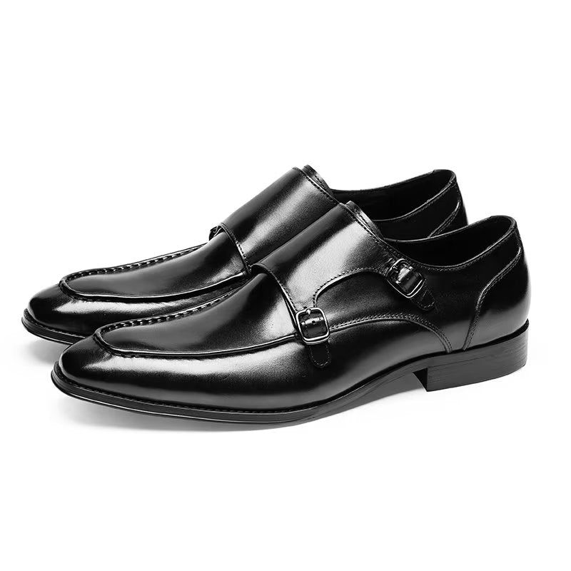 Formell Skor Herr Raffinerat Koläder Slip-on Monkstraps - Svart