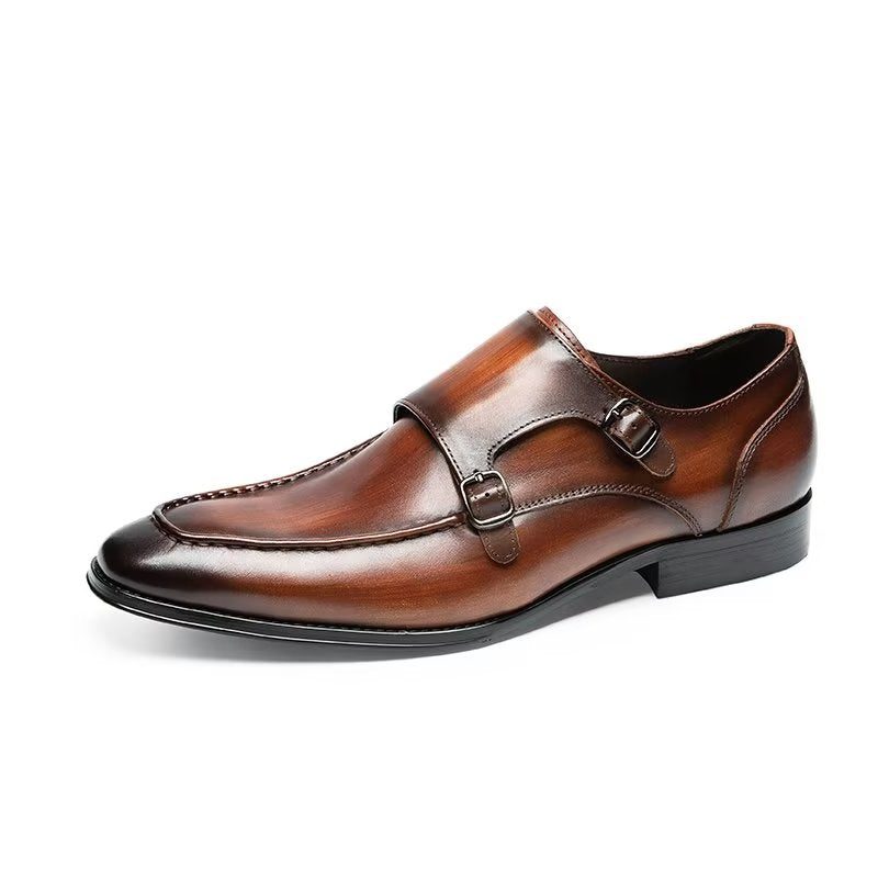 Formell Skor Herr Raffinerat Koläder Slip-on Monkstraps - Kaffe