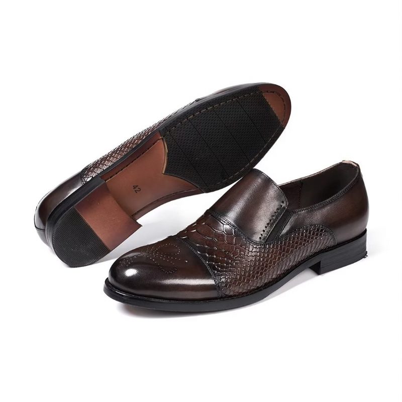 Formell Skor Herr Sophisticates Slip-on Läderelegans - Kaffe