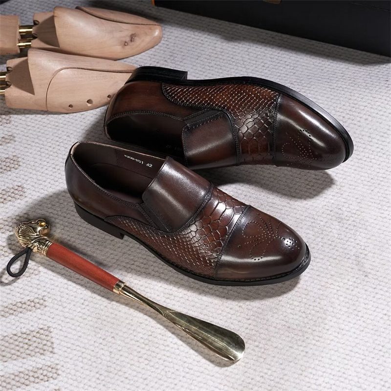 Formell Skor Herr Sophisticates Slip-on Läderelegans - Kaffe