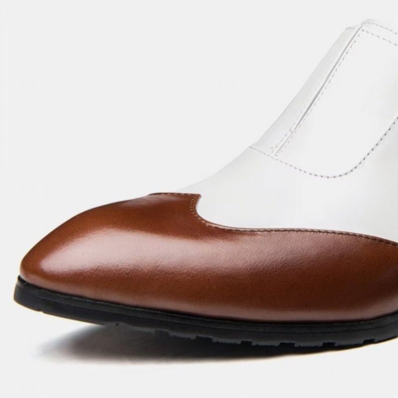 Formella Mäns Skor Chic Spetsiga Tå Slip-on Klänning - Vit