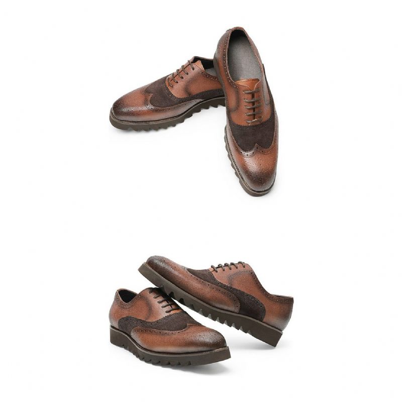 Formella Skor För Män Alligator Luxury Wingtip Brogue Fritidsskor - Kaffe