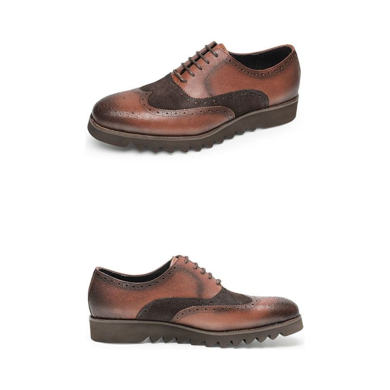 Formella Skor För Män Alligator Luxury Wingtip Brogue Fritidsskor - Kaffe