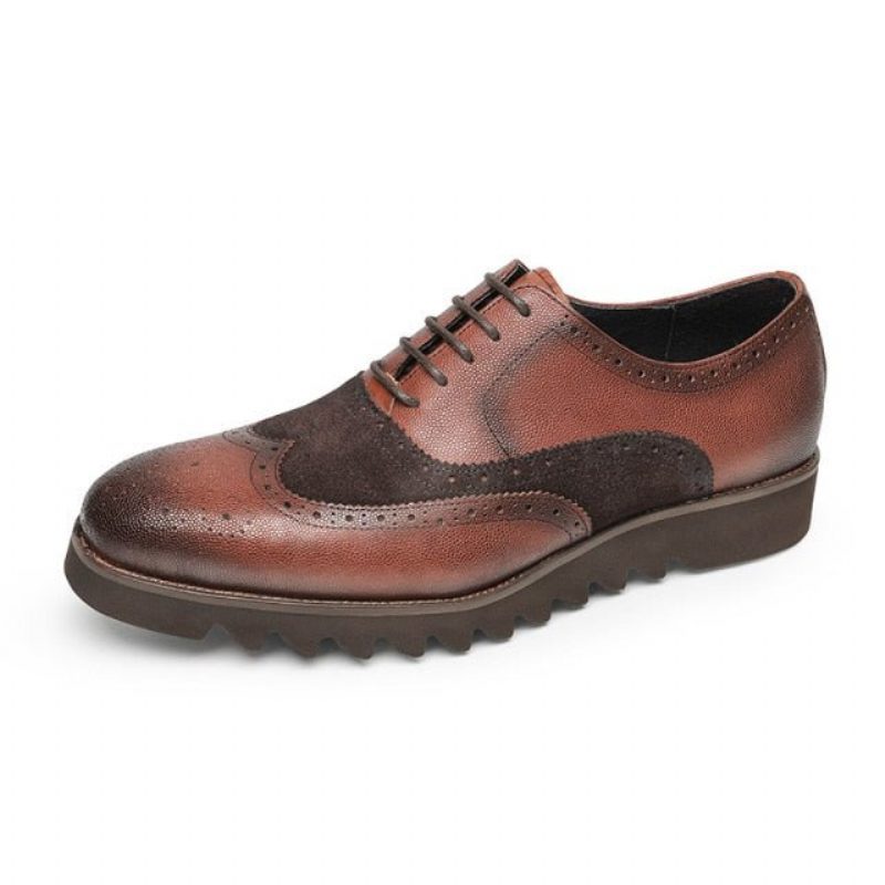 Formella Skor För Män Alligator Luxury Wingtip Brogue Fritidsskor - Kaffe