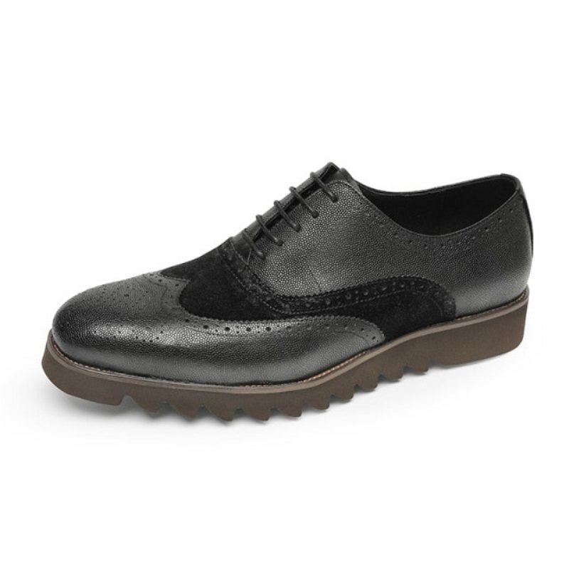 Formella Skor För Män Alligator Luxury Wingtip Brogue Fritidsskor - Svart