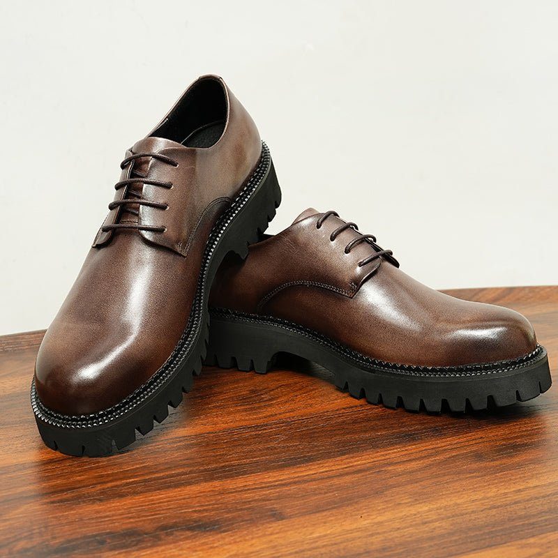 Formella Skor För Män Cow Leather Snöra Brogues - Kaffe