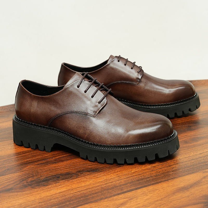 Formella Skor För Män Cow Leather Snöra Brogues - Kaffe