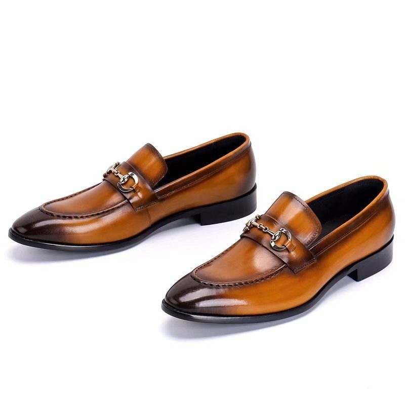 Formella Skor För Män Läder Slip-on Loafers - Kaffe