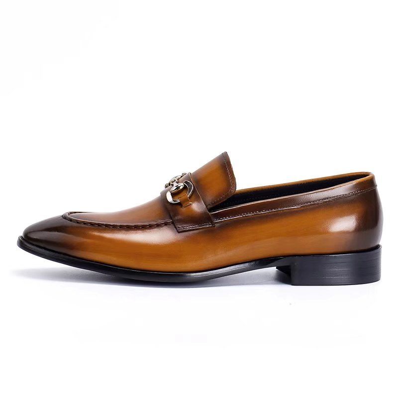 Formella Skor För Män Läder Slip-on Loafers - Kaffe