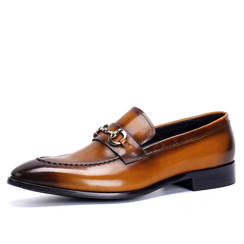 Formella Skor För Män Läder Slip-on Loafers - Kaffe