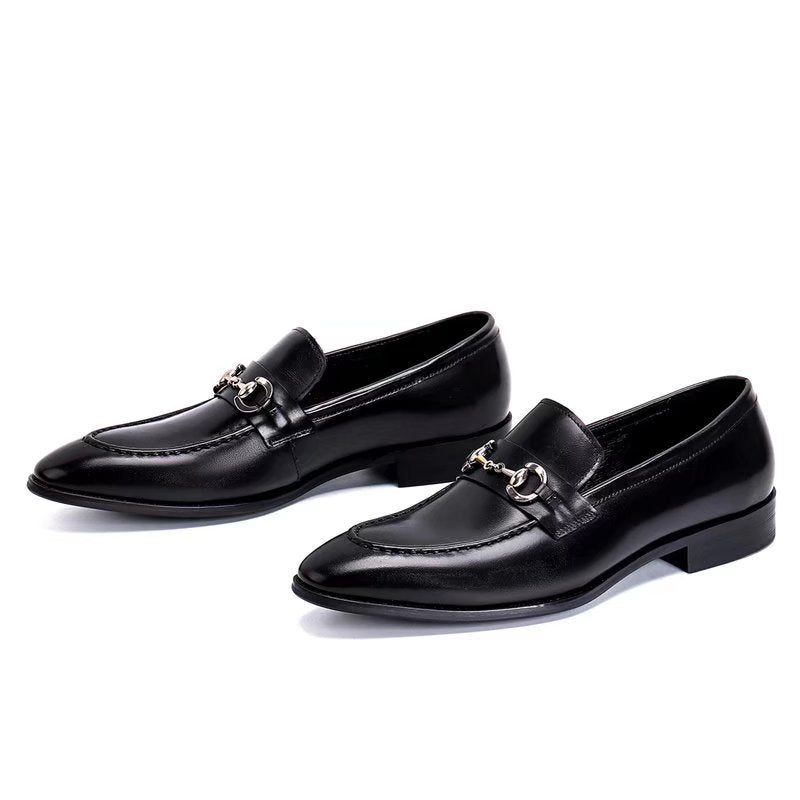 Formella Skor För Män Läder Slip-on Loafers - Svart