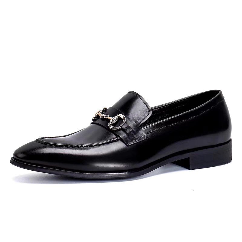 Formella Skor För Män Läder Slip-on Loafers - Svart