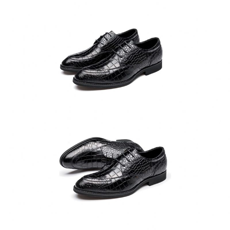 Formella Skor För Män Lyxiga Crocgloss Classic Brogue Dress - Svart