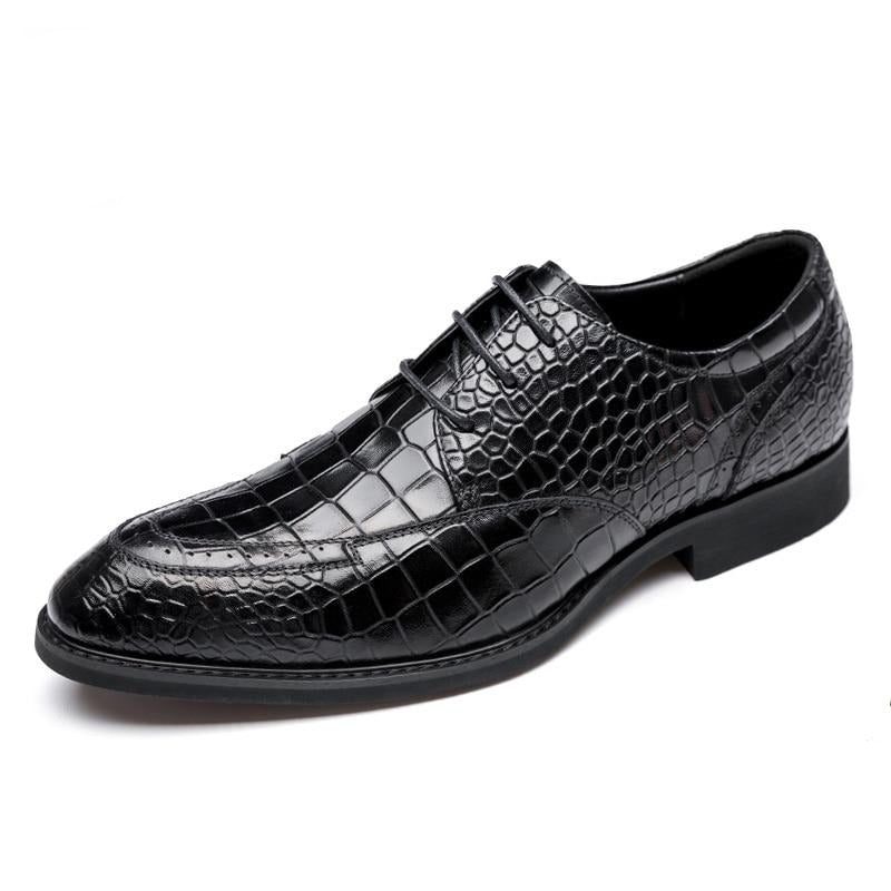 Formella Skor För Män Lyxiga Crocgloss Classic Brogue Dress - Svart